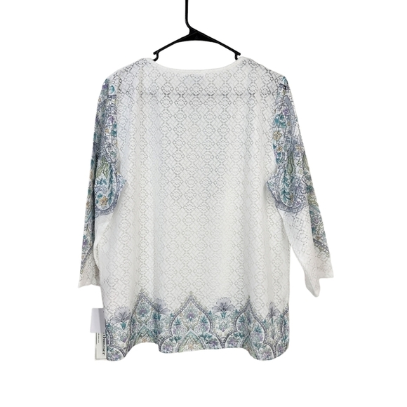 Alfred Dunner Women's Medallion Floral Knit Top - M - Picture 6 of 7